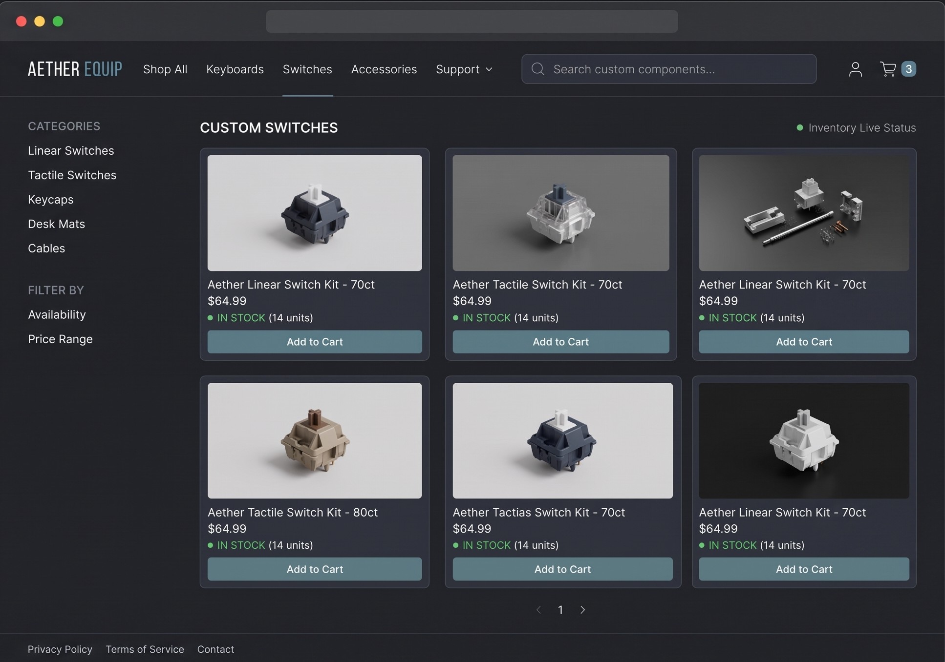 E-commerce storefront